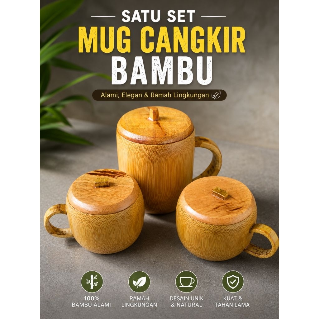 mug cangkir bambu unik