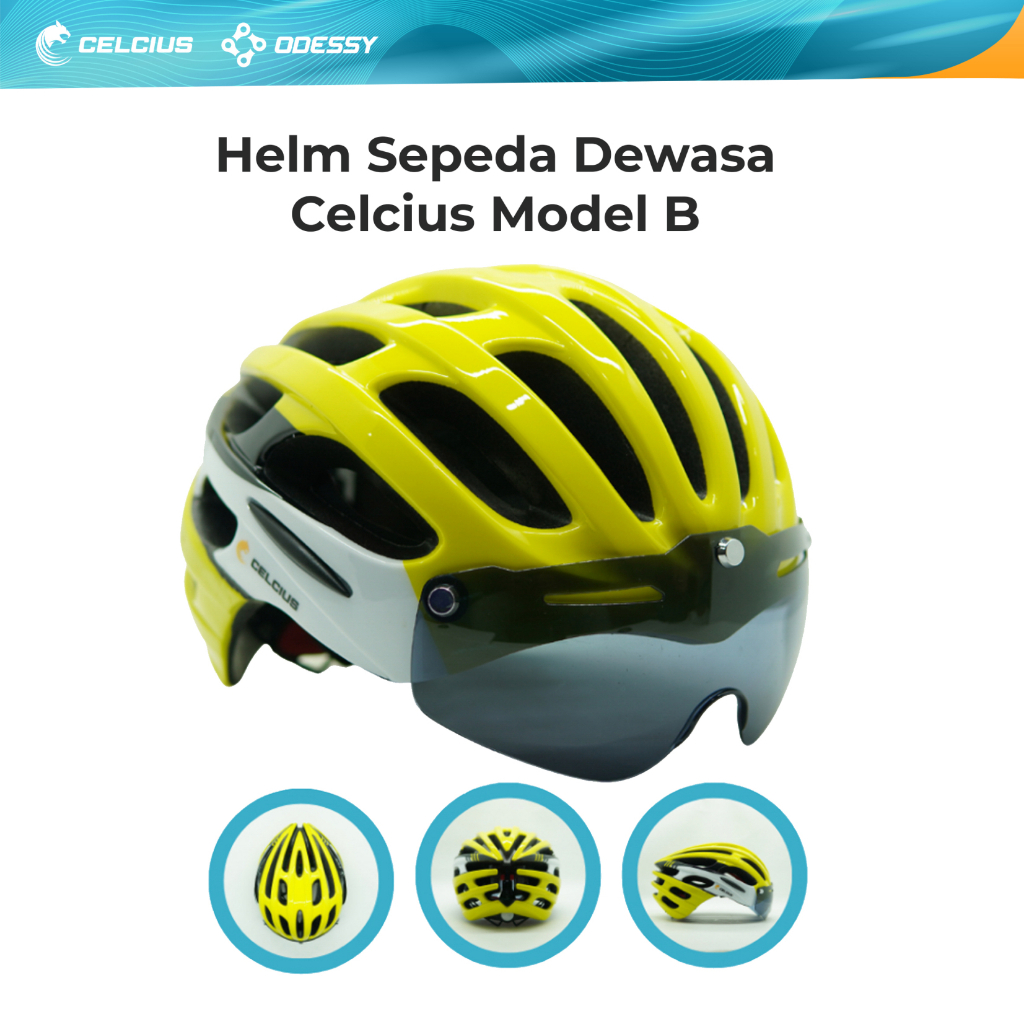 Helm Sepeda Dewasa Celcius Model B Kacamata Original