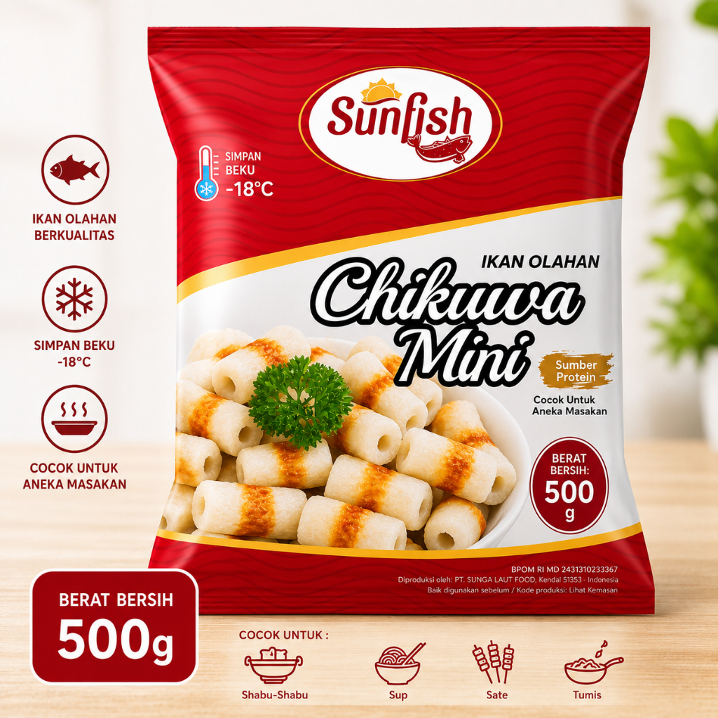 Sunfish Chikuwa Mini Frozen Food 500gr