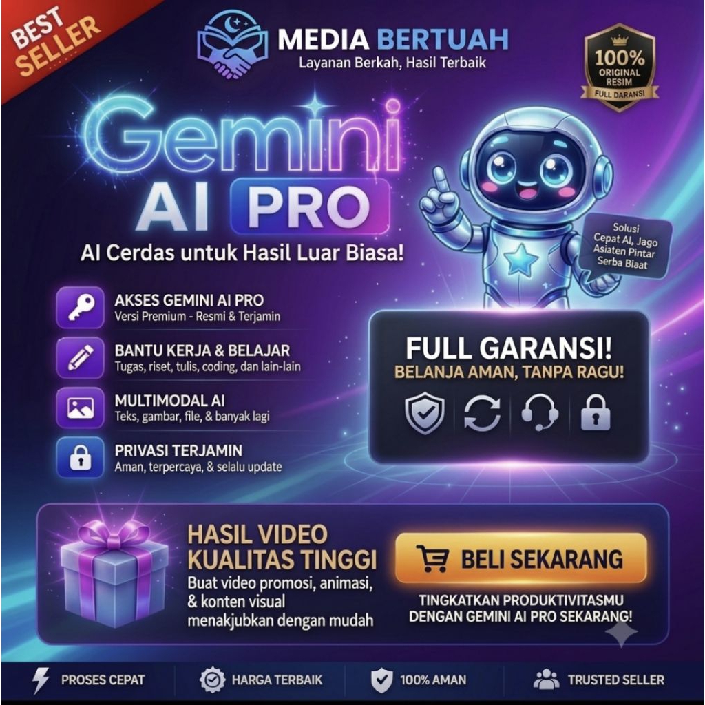 Gemini AI Pro dan Flow ai 1000 credit perbulan Premium Gemini