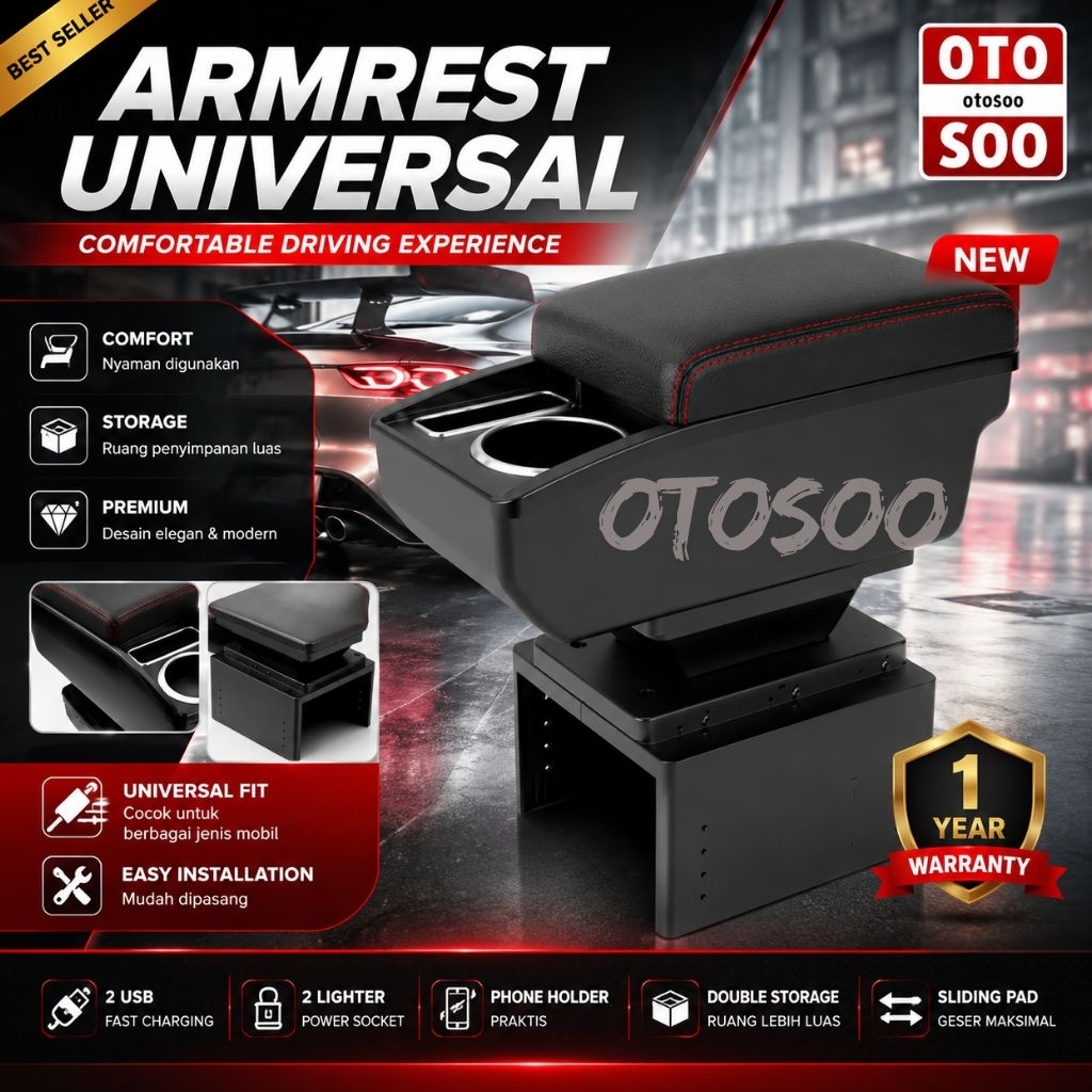 ARMREST UNIVERSAL SEMUa JENiS MOBIL - OTOSOO ARMREST UNIVERSAL OTOSOO DESIGN