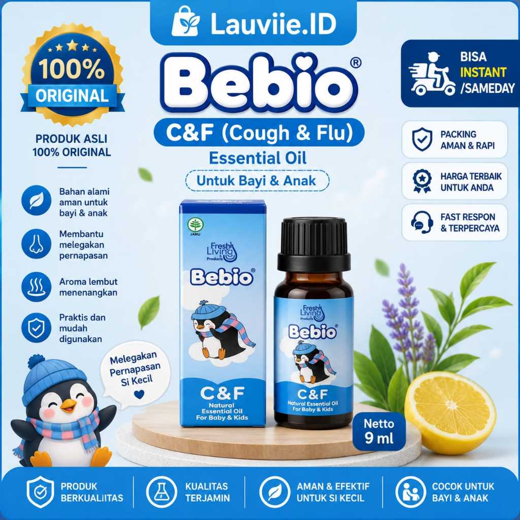 Bebio C&F ( Cough & Flu ) Essential Oil Isi 9ml Obat Original