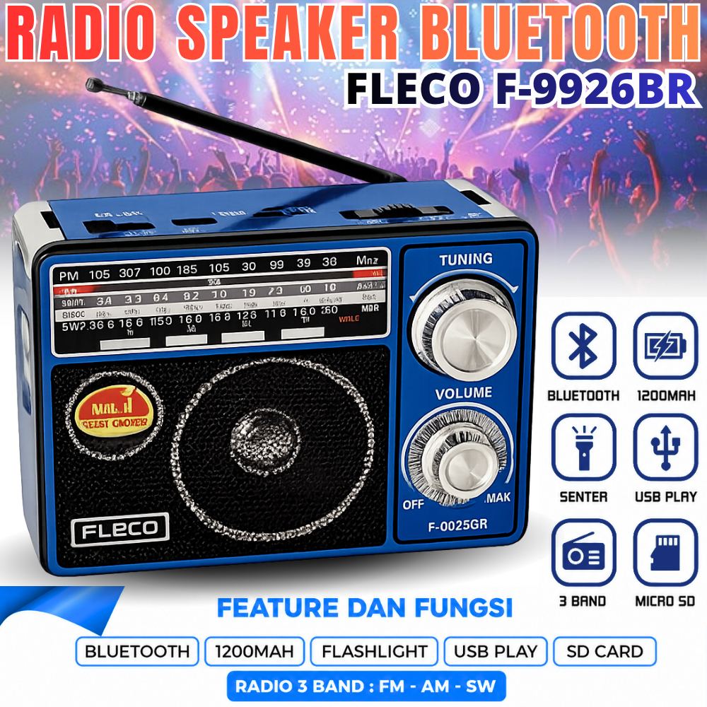 Speaker Bluetooth Radio Fleco F-9926 Bt | Radio Fleco F-9926 Br Radio Bluetooth Radio Clasic Usb Fm 