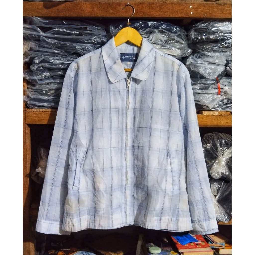 Jaket Kasual Berkerah Tartan Myung Sung