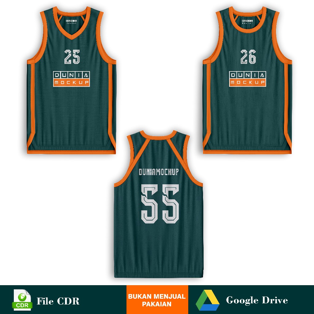 Mockup Jersey Basketball Flat - File CDR
