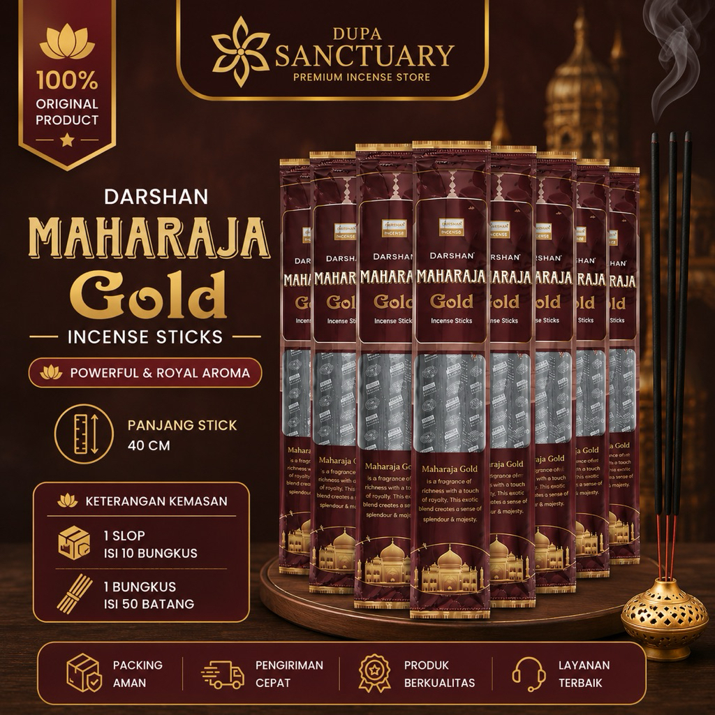Dupa India (Aromaterapi) Red Bathi - Darshan Maharaja Gold