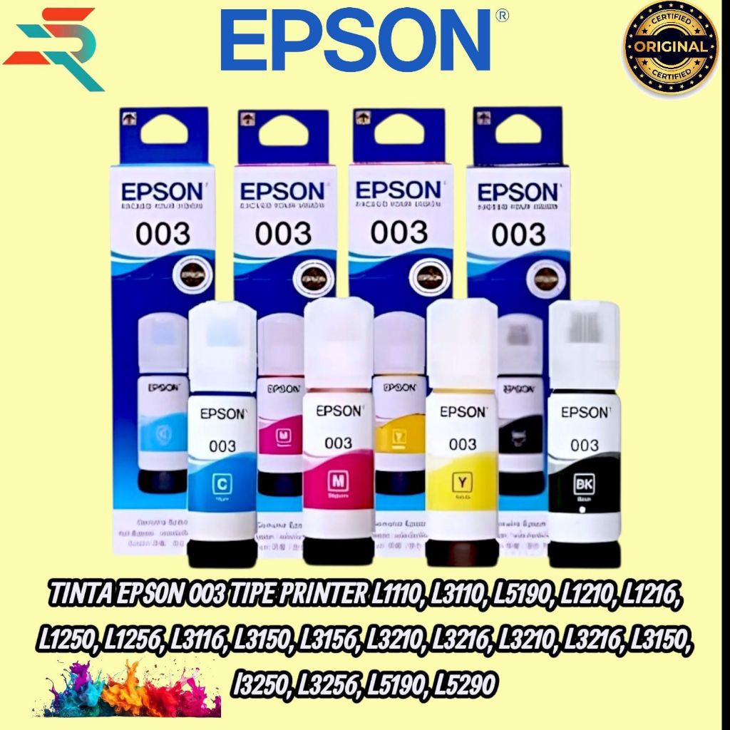 EPSON 003 ORIGINAL FOR PRINTER TIPE:L1110-L3116- L3156- L5190