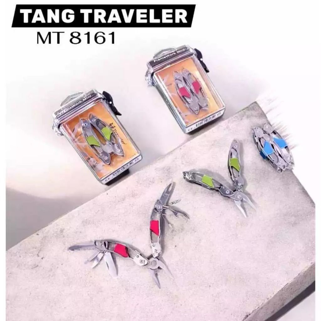 TANG TRAVELER MINI MULTITOOL LIPAT MT8161 TANG SERBAGUNA Portable STAINLESS EDC CAMPING SURVIVAL OUT