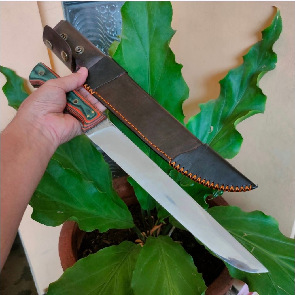 DC11 Handmade 27cm Slaughter Knife,Pisau daging super tajam dengan Baja DC11 setara Bohler K110, Han
