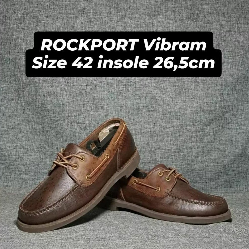 Sepatu Kulit Pria Rockport Vibram Sepatu Kerja Formal Pantofel Loafer