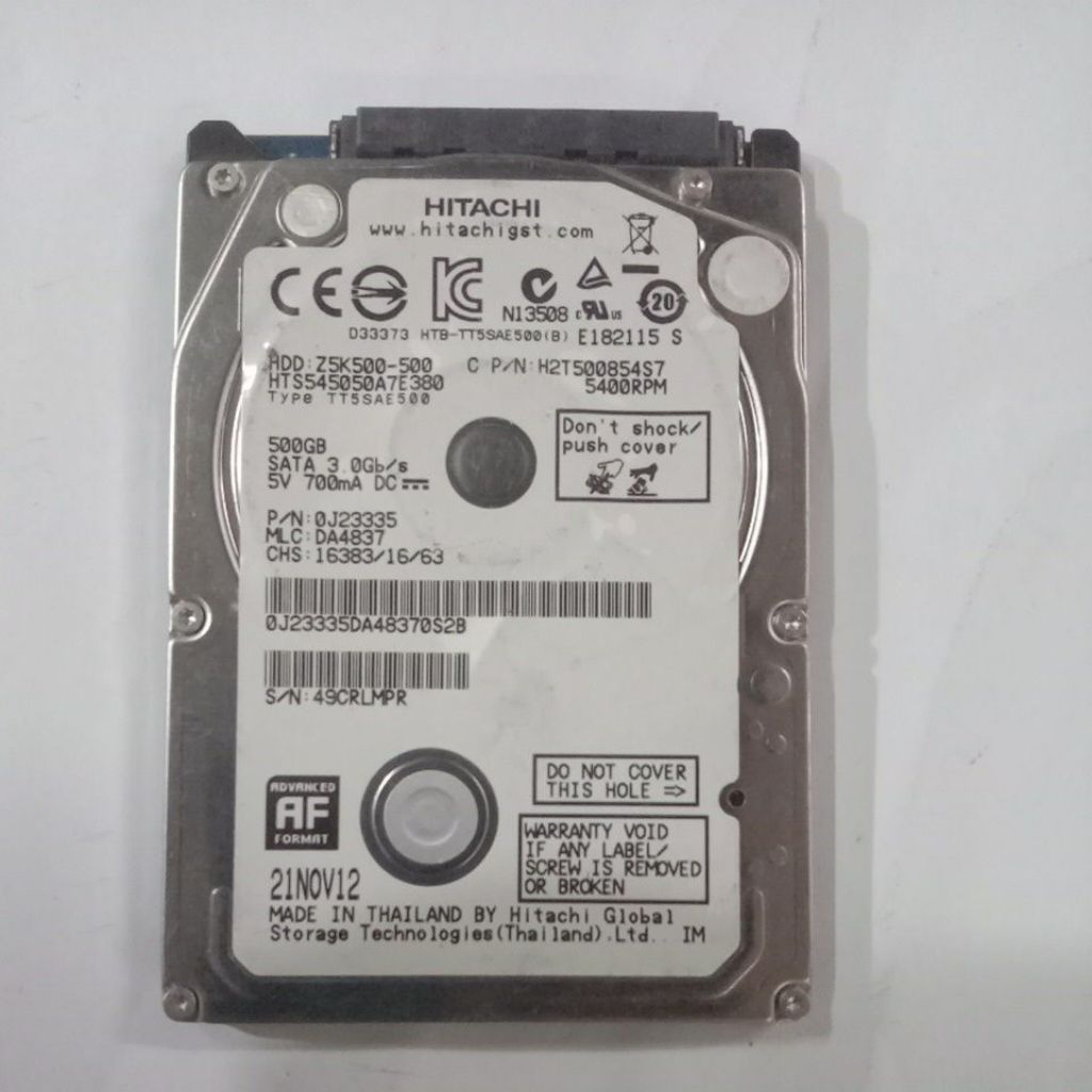 harddisk internal kapasitas 500gb 2.5" Hitachi