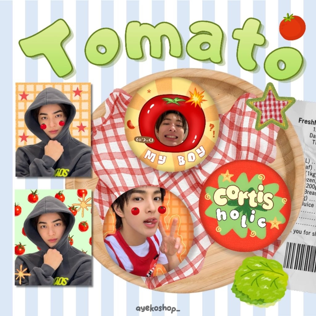 [TOMATO] Pin button peniti set / kpop / Cortis / Fanmade / Juhoon, Keonho, Seong hyeon, Martin, Jame