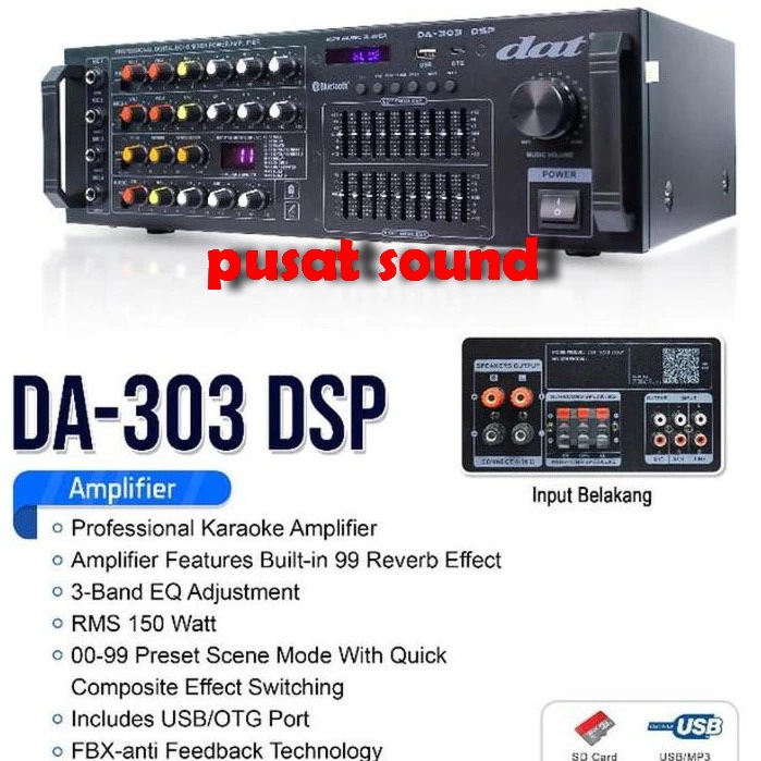 POWER AMPLIFIER DAT DA 303DSP ORIGINAL DAT DA303DSP AMPLI 303 DSP ORIGINAL
