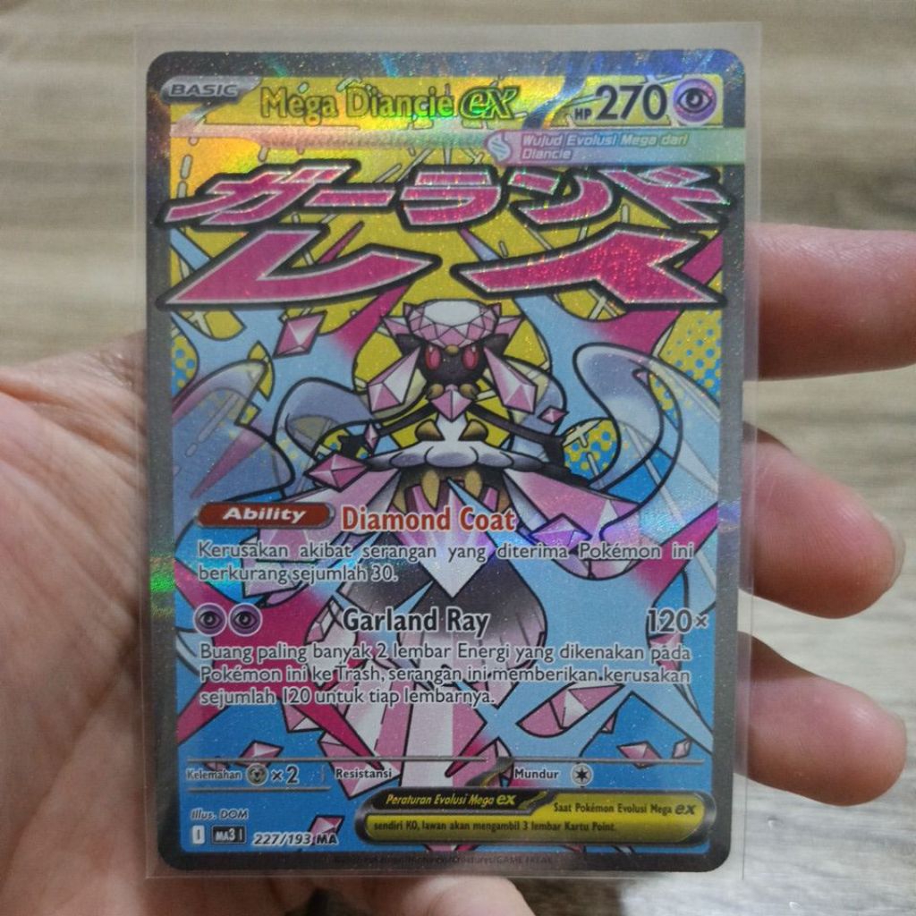 KARTU POKEMON MEGA DIANCIE ex MA INDONESIA HOLO