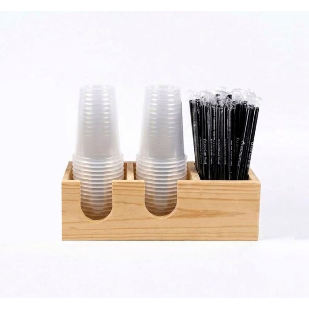 Tokolestari.Id Rak Gelas Cup Kayu Holder Cup Tumbler Kayu Organizer Aesthetic L