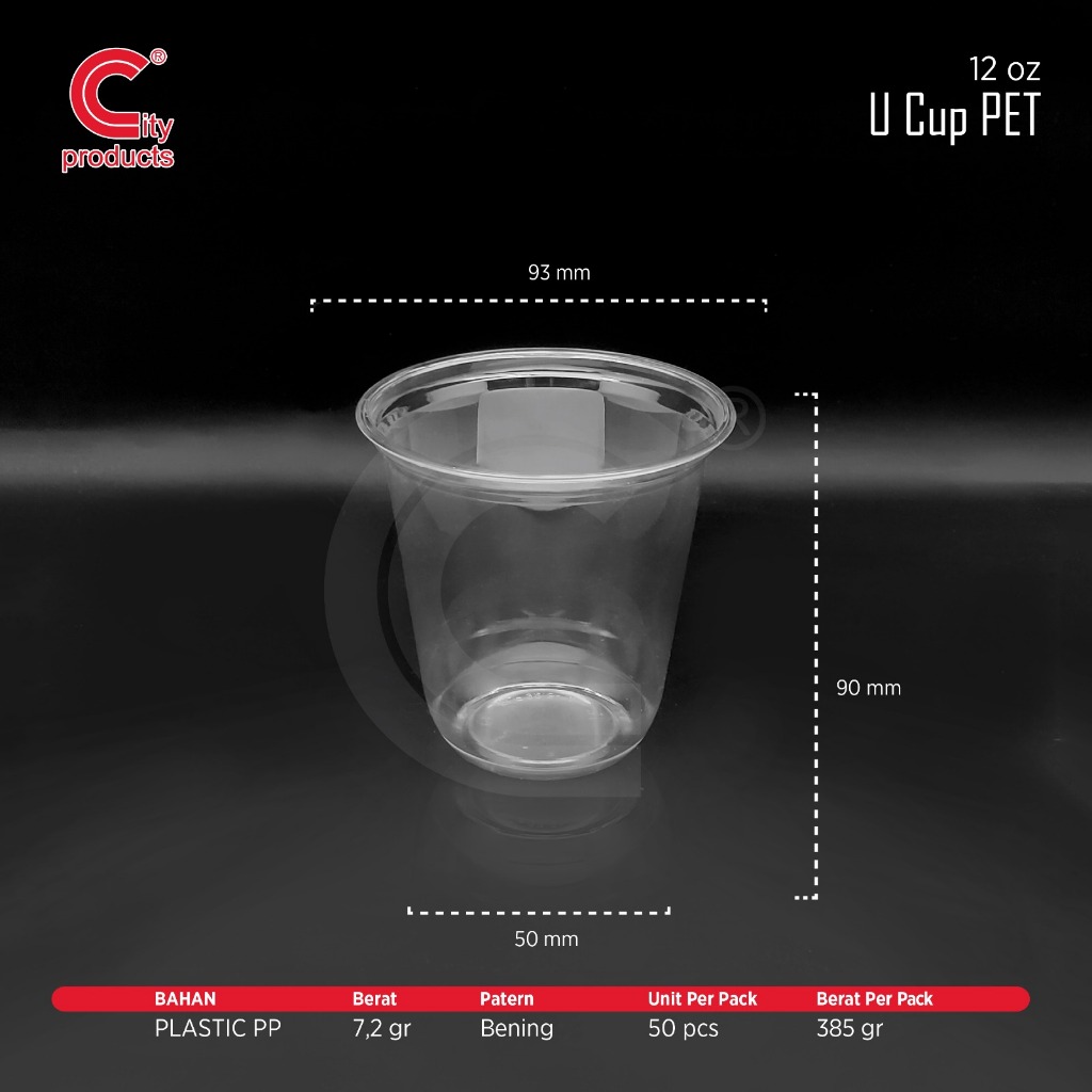 CUP PET 12 oz U / Cup 12 oz Oval PET