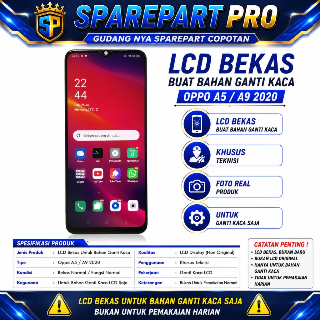 LCD oppo a5 2020 / a9 2020  minus Bahan Ganti Kaca OPPO Khusus Teknisi Full Touch Normal Display Nya