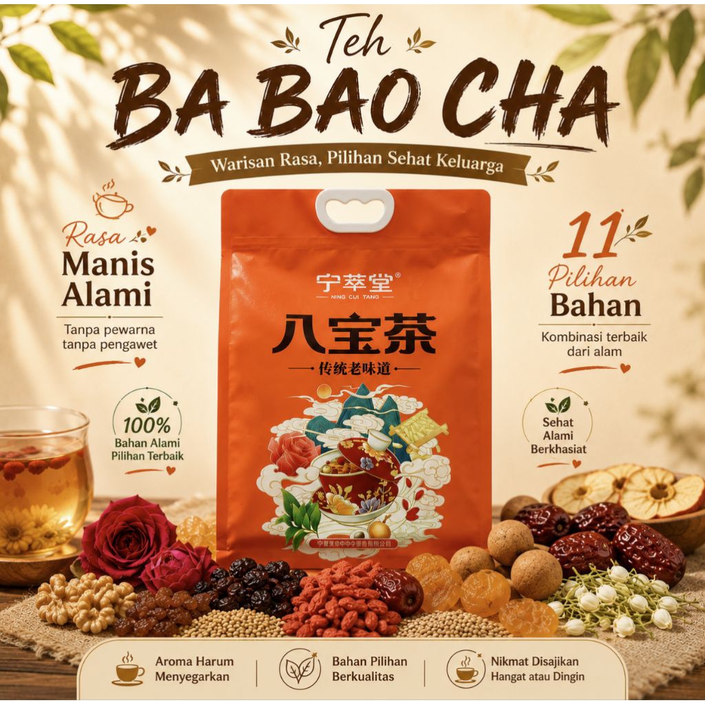 Teh autentik china premium BA BAO CHA satuan (signature, pu'erh, traditional)