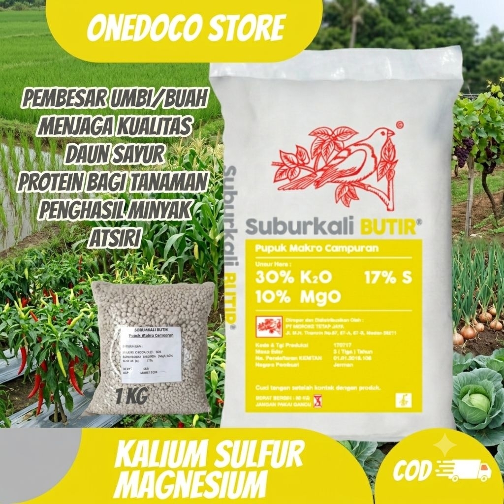 Pupuk Suburkali Butir 1 Kg - Suburkali Butir Kemasan Repack 1Kg, Suburkali Butir Ori repack