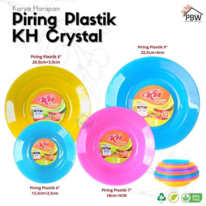 12 Pcs Piring Plastik Kecil Crystal /Piring Plastik Mini Tatakan Gelas Perlusin