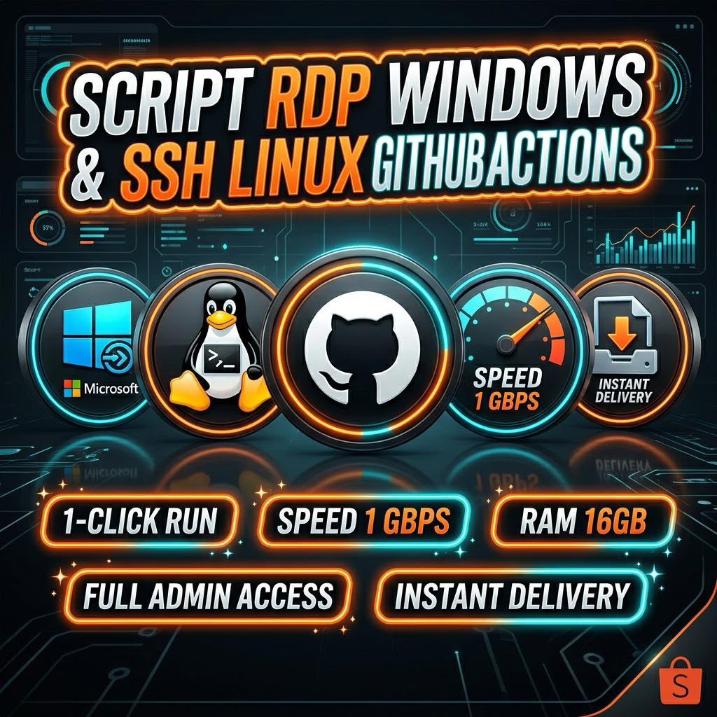 Paket Script RDP Windows Server 2022 & SSH Linux Fast Speed Direct Run