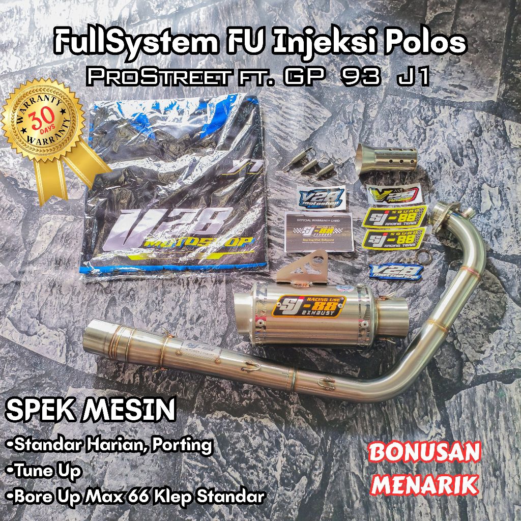 Knalpot SJ88 Exhaust FULLSYSTEM ProStreet SS Polos FU INJEKSI Raider 150 Fi FUFI - FULLSET ORIGINAL 