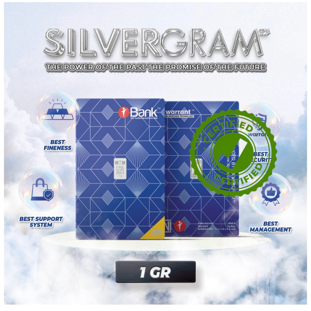 SilverGram 1 gram - Perak 999,5 batangan 1 gram