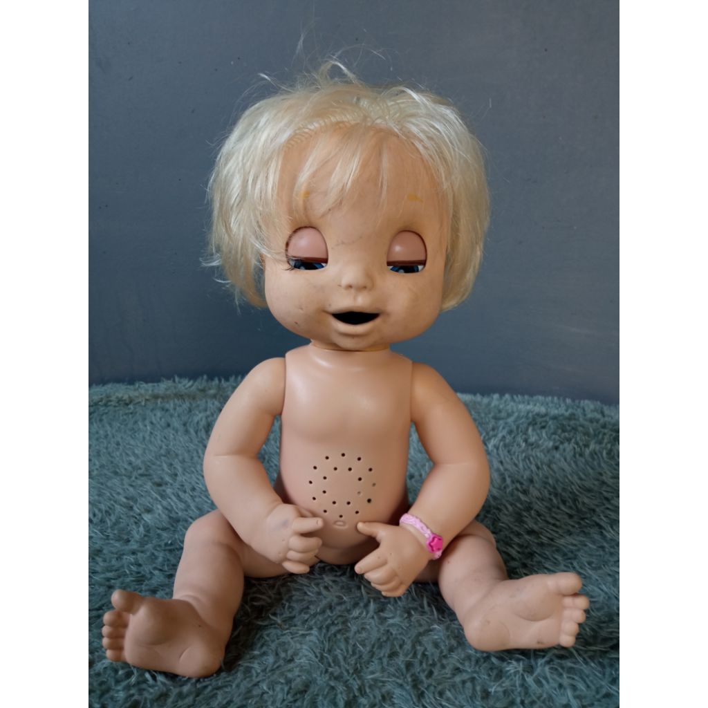 boneka Baby Alive jumbo wajah silicon elektrik off preloved / bekas mainan + berbi