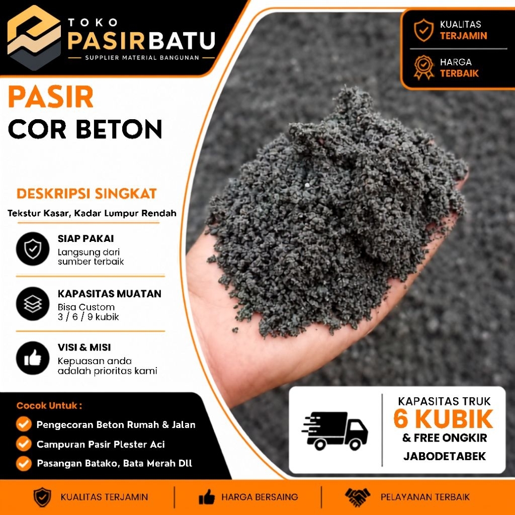 pasir cor beton / pasir hitam cor