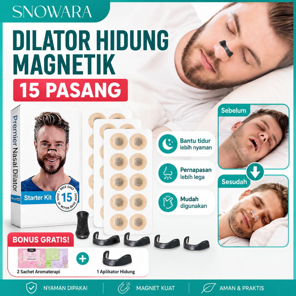 SNOWARA Magnetic Nasal Dilator Dilator hidung magnetik Sleep and Sport Dilator Hidung Dilator Pernap