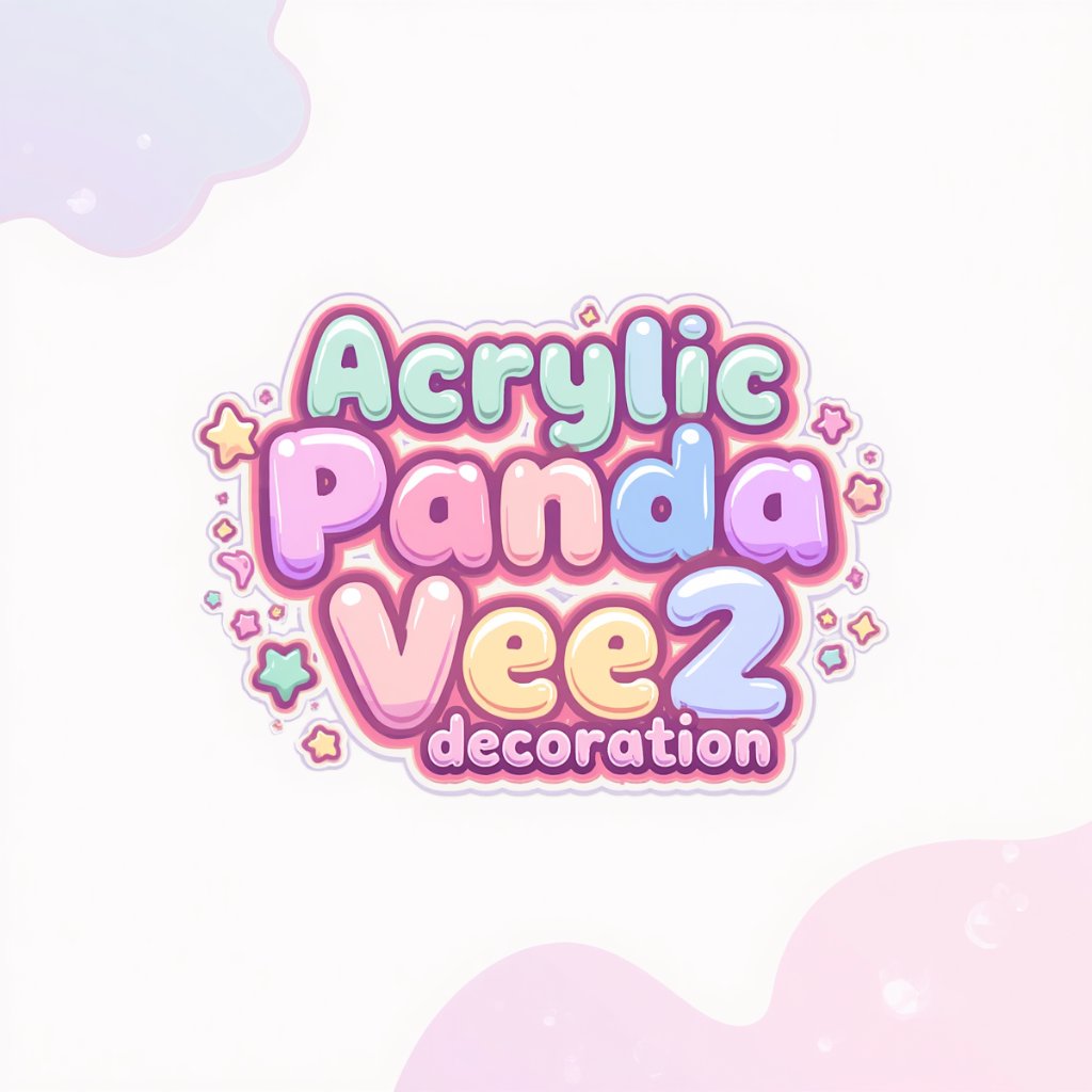 Acrylic panda vee 2 Decoration Dekorasi Kawaii Pastel Motif Bintang Lucu