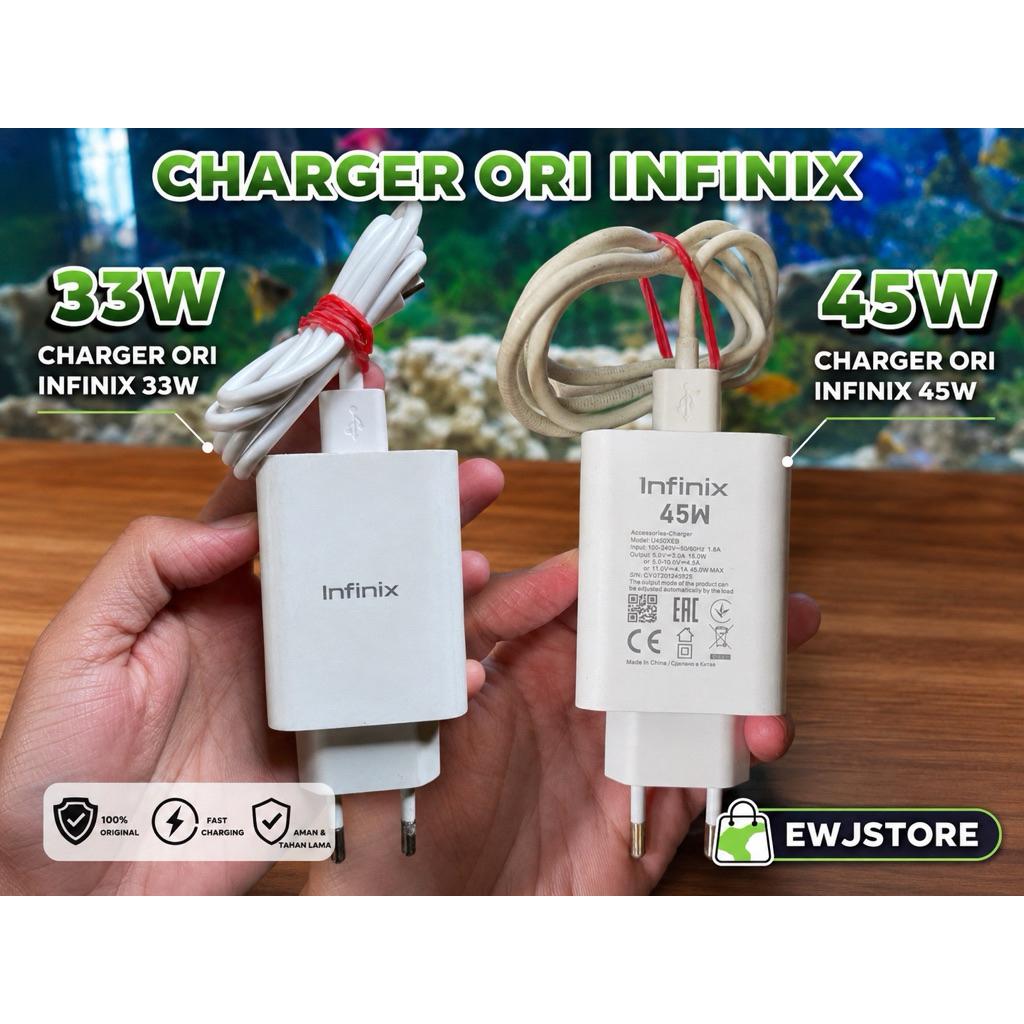 CHARGER ORIGINAL INFINIX[SECOND] Note 12 5G, Note 12  G96, Hot 40 Pro , Hot 40 Pro Free Fire , Note 