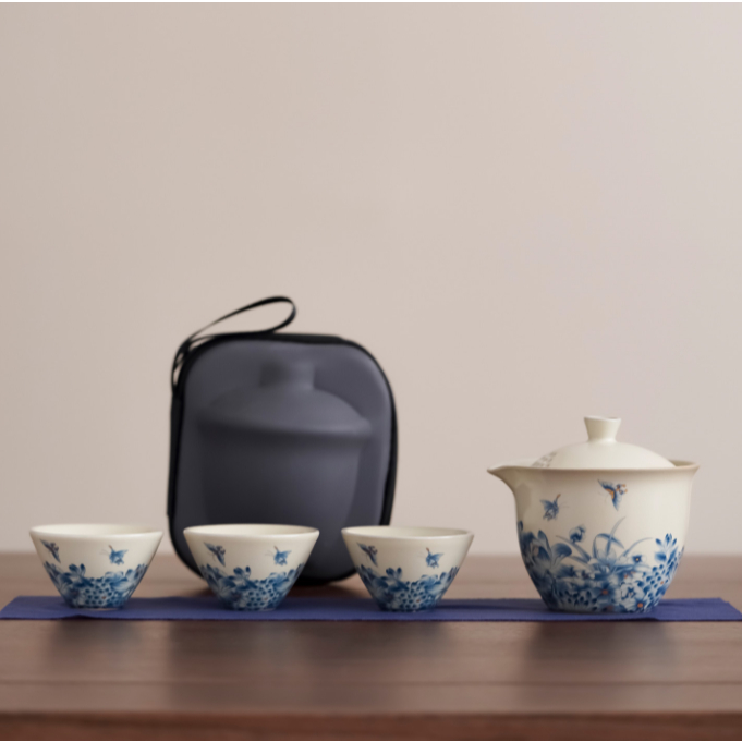 [TEASET by Lecora] Hampers Kado Hadiah Persimmon Orange Teaset, isi  4 cup + 1 teapot + 1 Wadah Teh,