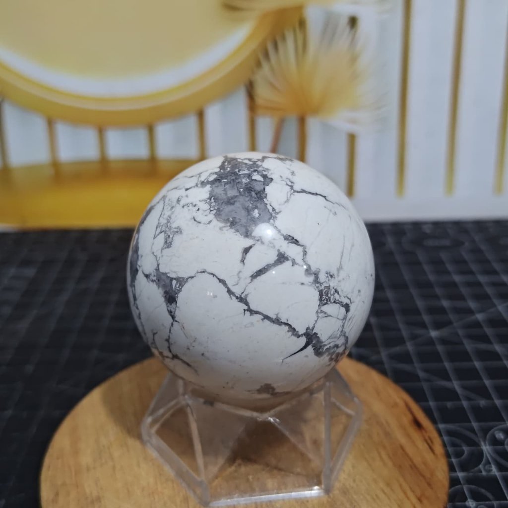 Batu Natural Howlite Sphere (5) Asli Batu Alam