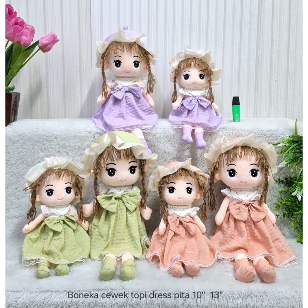 Boneka Cewek Dress Pita/Boneka Cewek Cute Lucu