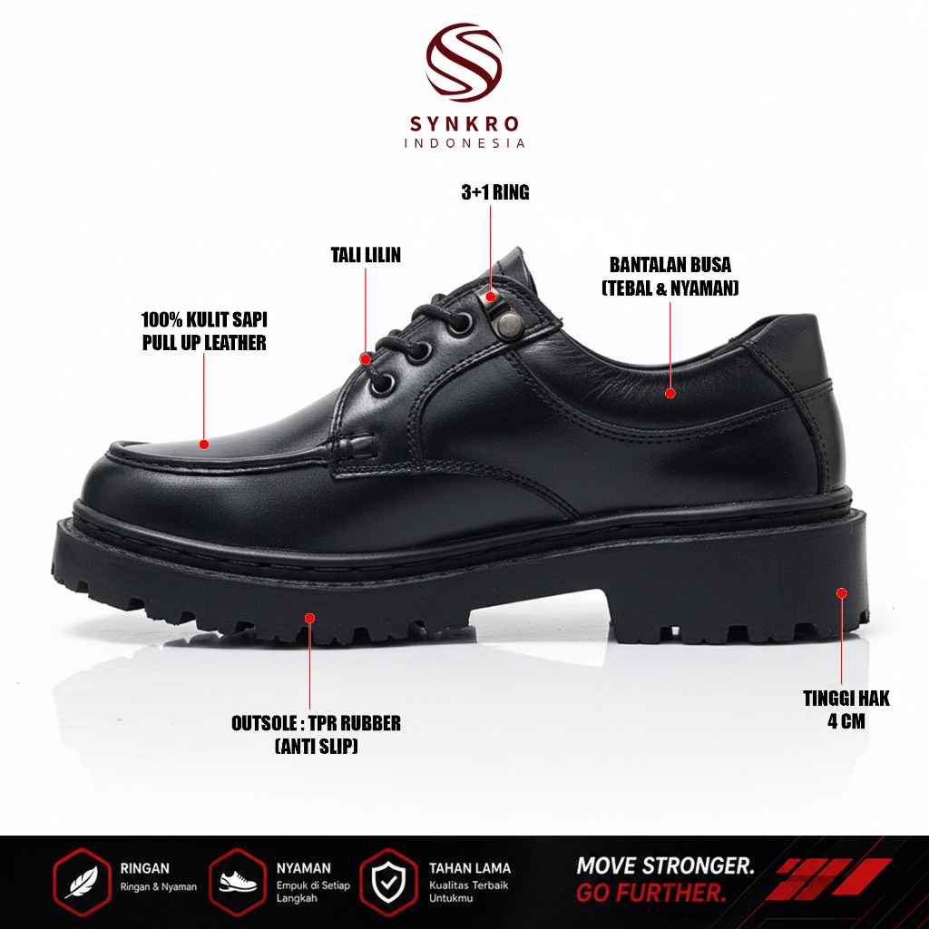 39-43 Synkro SATYA - Sepatu Pria Oxford Kulit