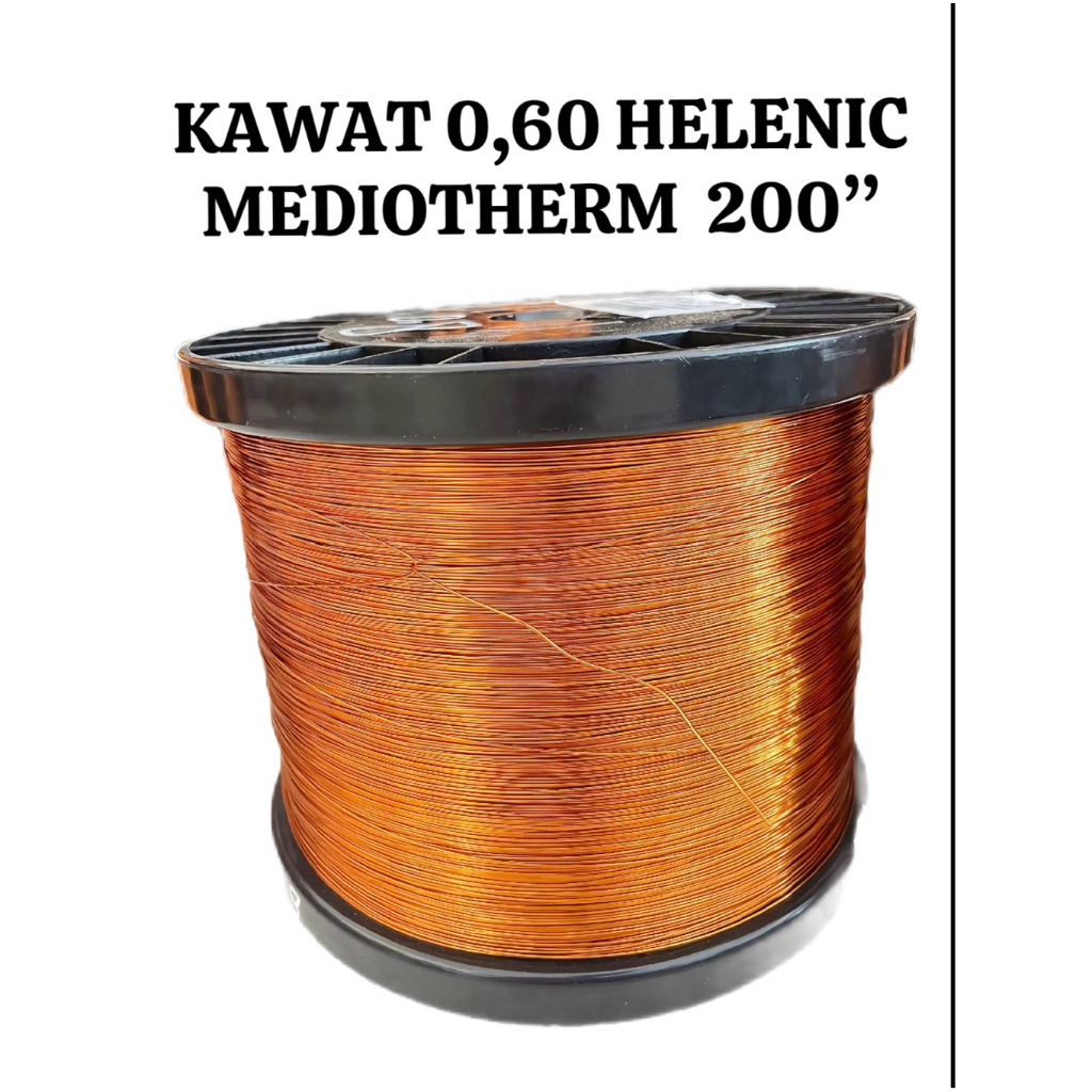 Kawat Tembaga 0,60 mm Hellenic Mediotherm 200 Derajat Celcius Original - Enameled Copper Wire Per 10