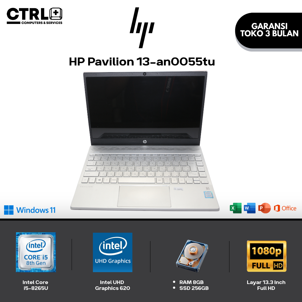 HP Pavilion 13 Ultra-Slim (Core i5-8265U / RAM 8GB / SSD 256GB)