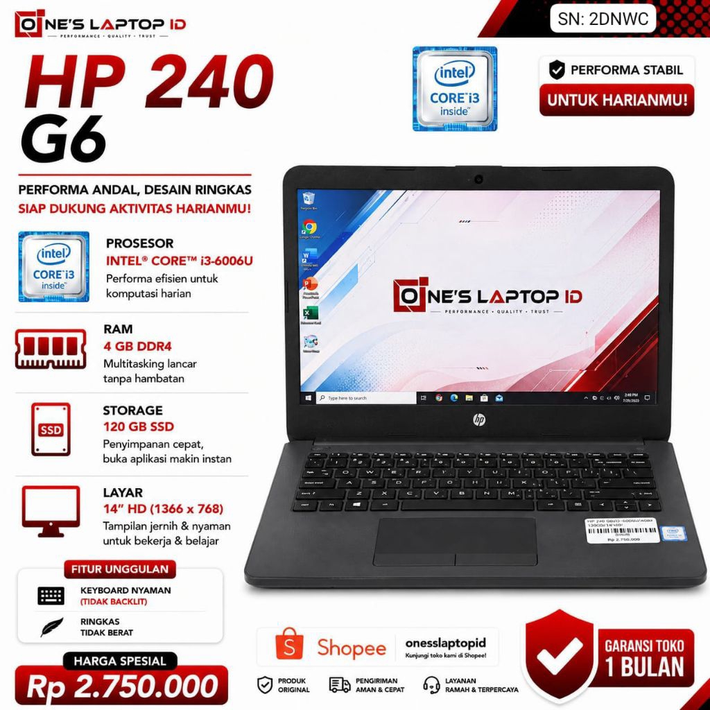 HP 240-G6 I3-6006U