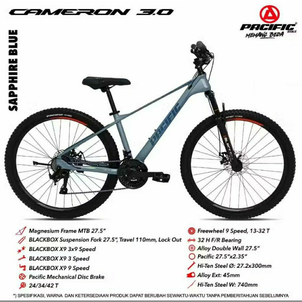 Sepeda MTB 27.5 inch Merk Pacific Cameron 3.0