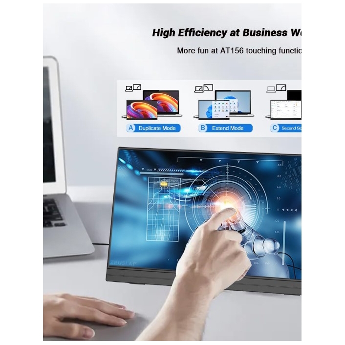 Portable Monitor 15.6 Inch Full HD LED IPS HDMI Type C USB 1080p Laptop Komputer PC HP Macbo0k Mobil