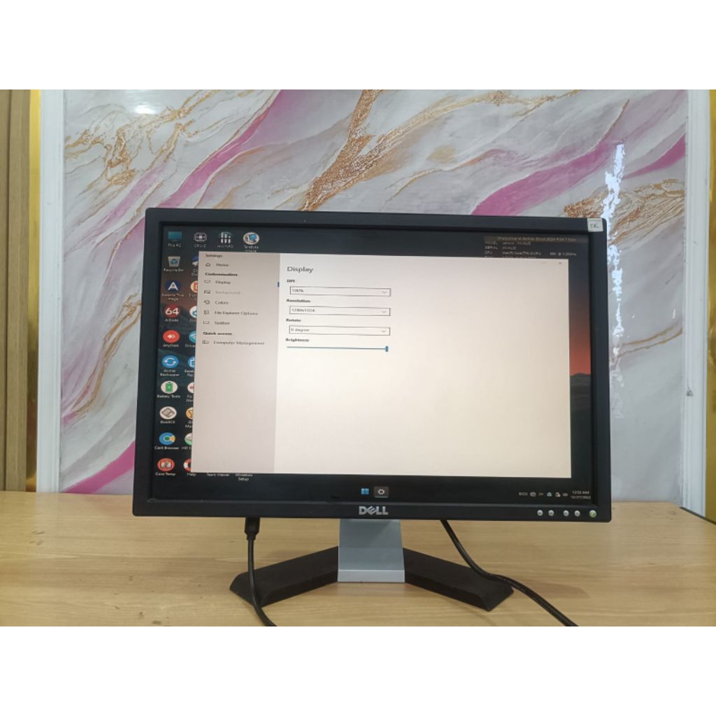 Monitor Dell E228WFP 22 Inch LCD Wide VGA DVI Bekas Normal Siap Pakai