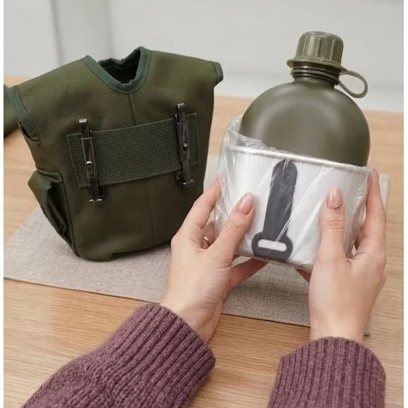 VEPLES Jatah Peples  TNI POLRI Hijau dan Hitam botol alumunium