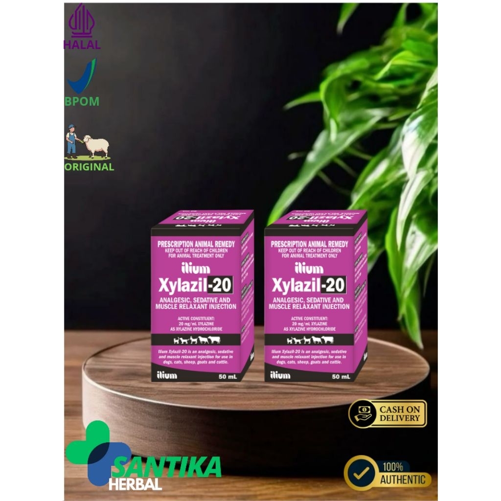Xylazil-20 obat injeksi hewan golongan Xylazine 20 mg/ml yang berfungsi sebagai obat penenang, pered