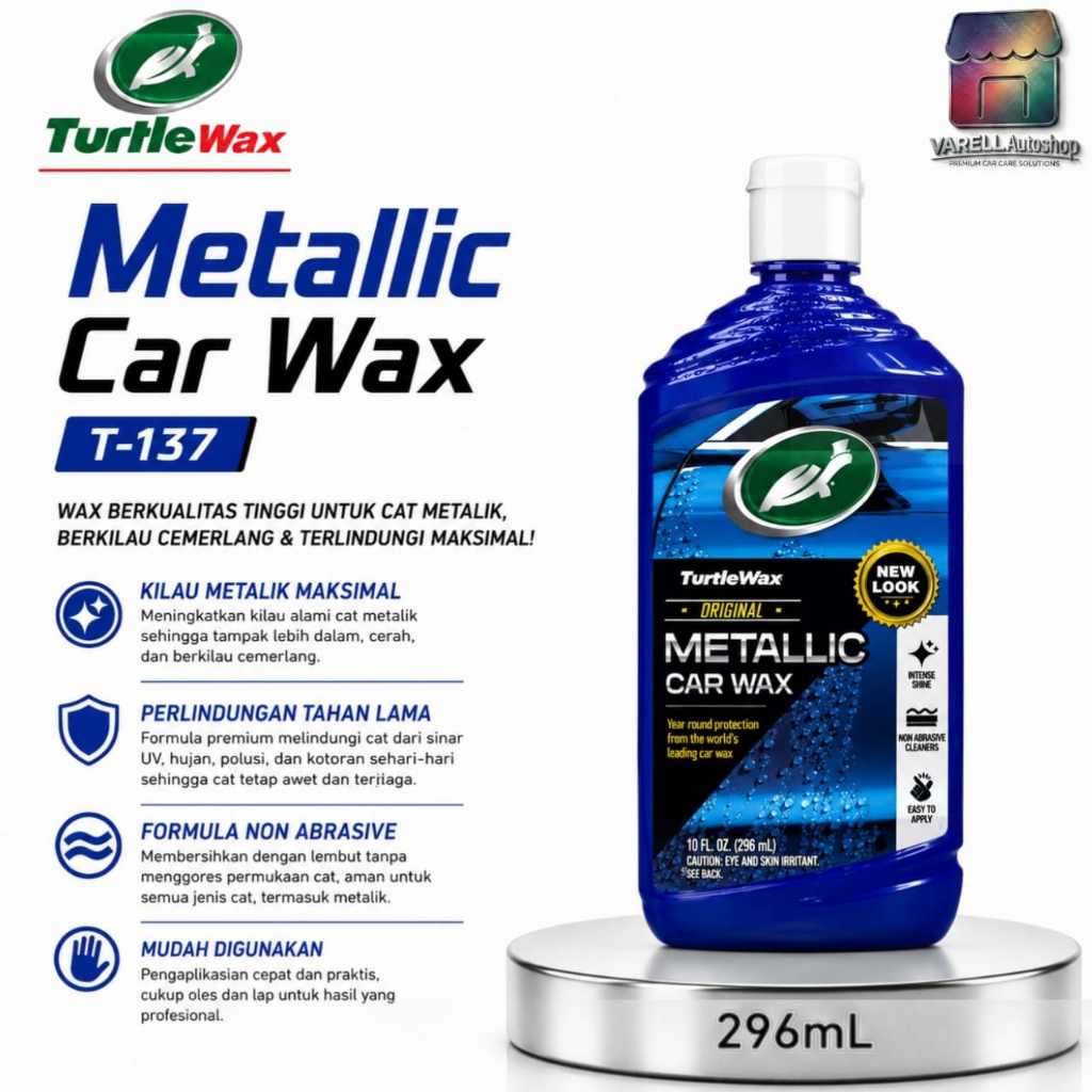 Turtle Wax Metallic Car Wax T-137 Obat Poles Pengkilap Body Silicone Silikon Glaze Metalic 296mL