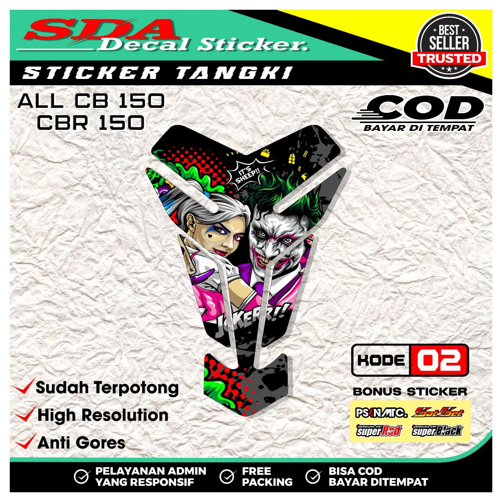 Stiker Tangki Tankpad Motor Universal Untuk Tangki Motor CB, MEGAPRO, CB VERZA, CB150R, CBR, JAPSTYL