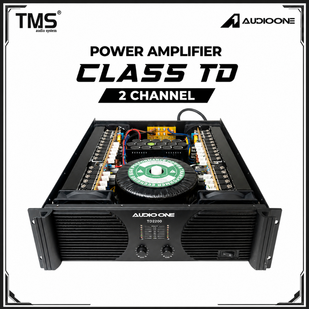 Power Amplifier Class TD 2 Channel Stereo AUDIO ONE TD SERIES Super Bass Speaker Subwoofer Original