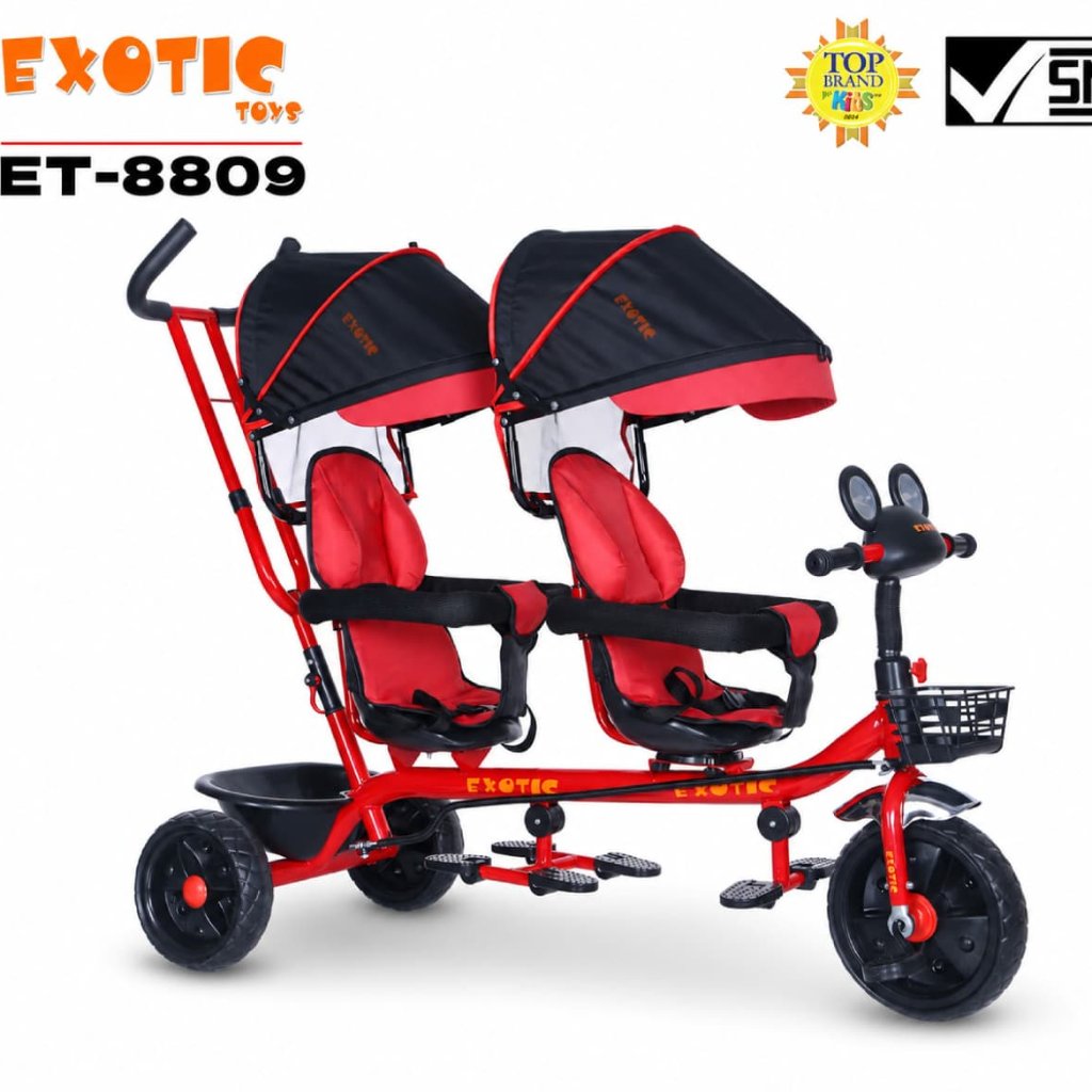 sepeda anak roda tiga kembar EXOTIC 8809