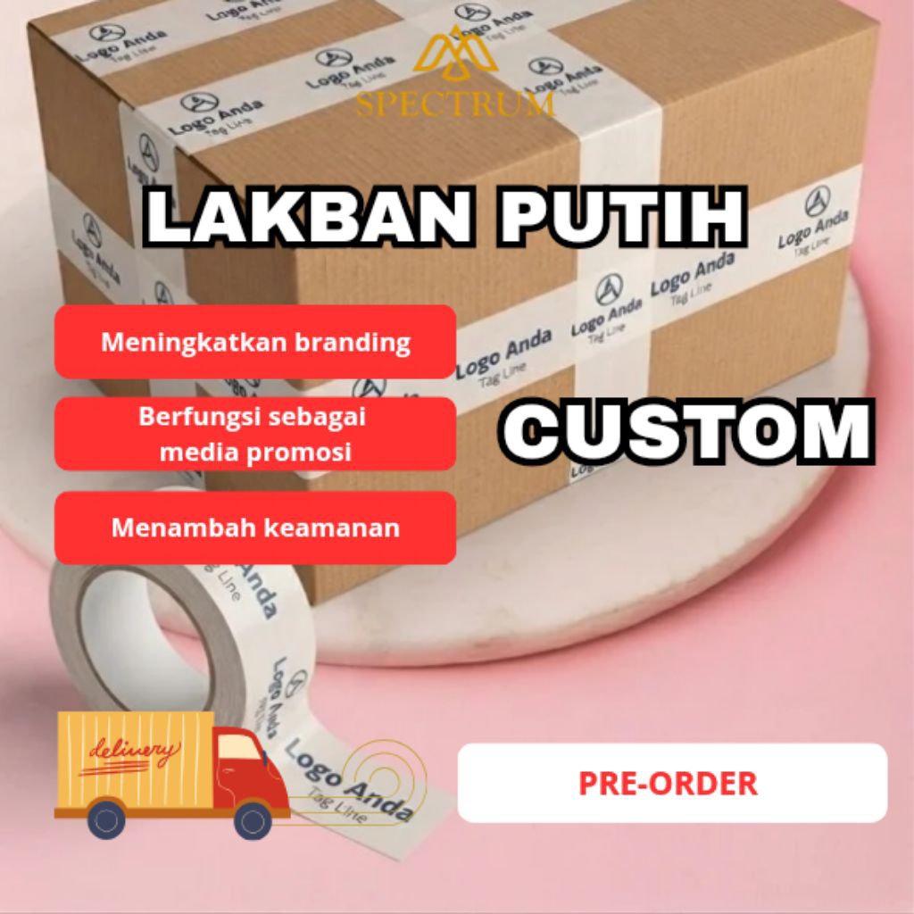 (CUSTOM) LAKBAN PUTIH | LAKBAN BENING | Custom Lakban | Custom Solasi | Perekat