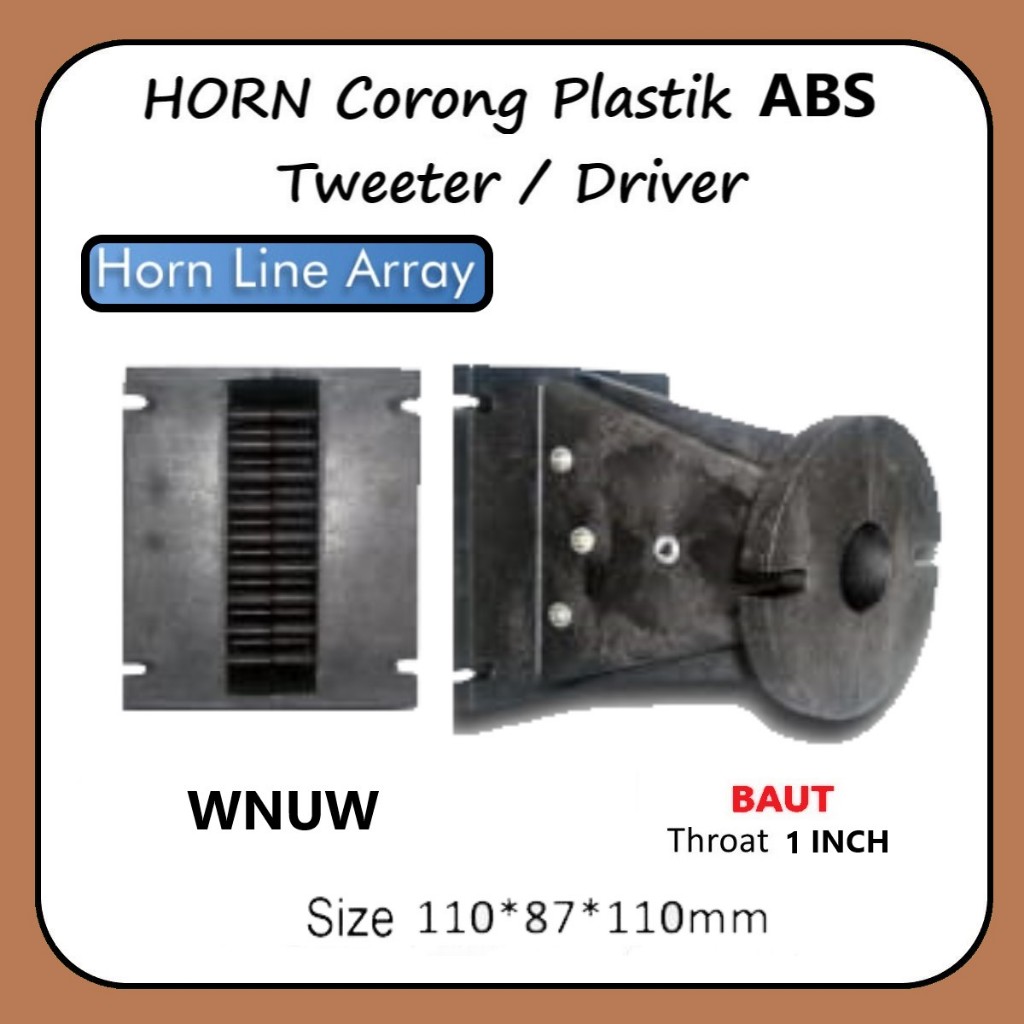 HORN LINE ARRAY DRIVER CORONG TWEETER PLASTIK ABS BAUT 8.7 x 11 cm ( 87x110 ) WNUW